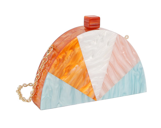 Multi Color Acrylic Clutch Wedding Evening Purse