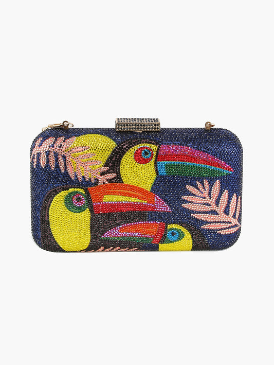 Sparkling Toucan Art Print Crossbody Clutch