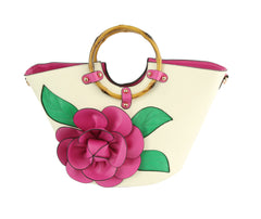 Women Flower Satchel Evening Purse Handbag