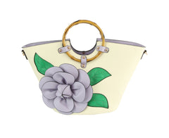 Women Flower Satchel Evening Purse Handbag