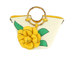 Women Flower Satchel Evening Purse Handbag