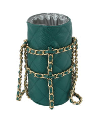 FASHION CYLINDER DIAMOND BRAIDED CROSSBODY BAG
