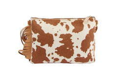 Women Cow Print Shoulder Bag Satchel Clutch