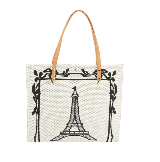 Paris Printed  Large Crossbody Handbag