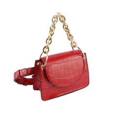 Satchel with Stylish Chain Purse