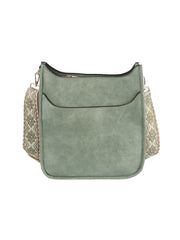 Front Pocket Stylized Strap Shoulder Bag