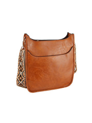 Front Pocket Stylized Strap Shoulder Bag