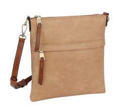 Stylish Crossbody Purse Double Zipper