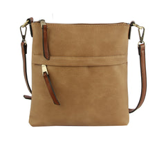 Stylish Crossbody Purse Double Zipper