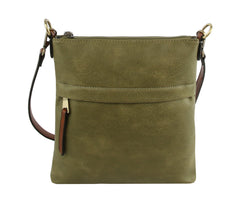 Stylish Crossbody Purse Double Zipper