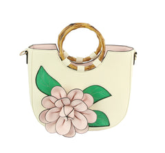 Women Flower Satchel Evening Purse Two Handle