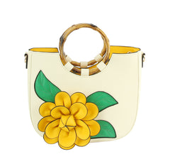 Women Flower Satchel Evening Purse Two Handle