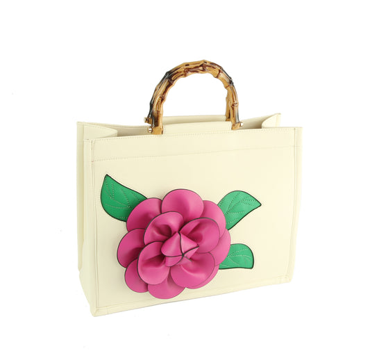 Women Flower Satchel Evening Purse Top Handle