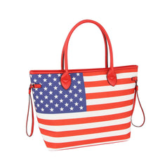 USA Tote Shoulder Handbag Flag Top Handle