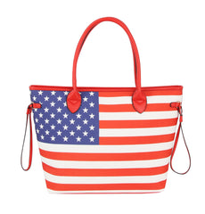 USA Tote Shoulder Handbag Flag Top Handle