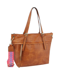 Simple Everyday Tote W/ Multicolor Strap