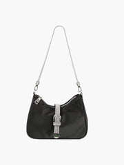 Rhinestone Buckle Hobo Handbag
