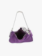 Rhinestone Buckle Hobo Handbag