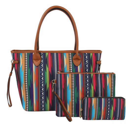 Tote Zig Zag Aztec Print Shoulder Hoho Handbag