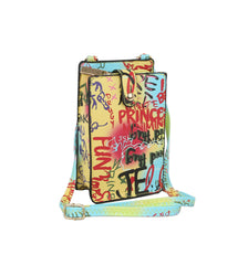 FASHION MULTI GRAFFITI PRINT CELL PHONE BAG