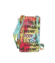 FASHION MULTI GRAFFITI PRINT CELL PHONE BAG