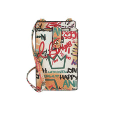 FASHION MULTI GRAFFITI PRINT CELL PHONE BAG