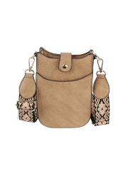Woven Strap Accented Crossbody Sling