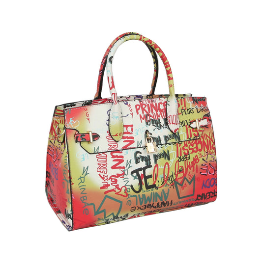 Graffiti Printed Satchel Shoulder Bag