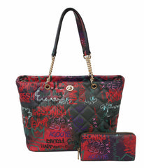 Women Graffiti Tote Shoulder Handbag Satchel