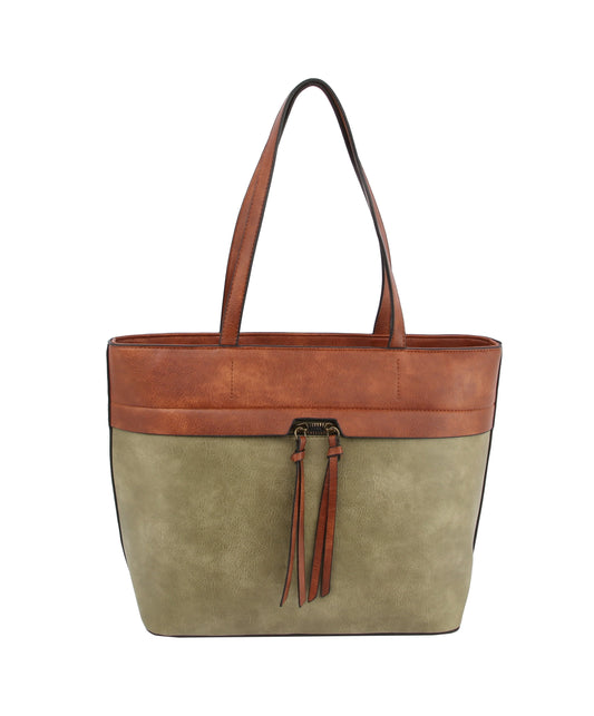 Vintage Tote Bag Two Tone Shoulder Handbag