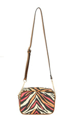 Fashion Multicolored Zebra Strip Crossbody Bag
