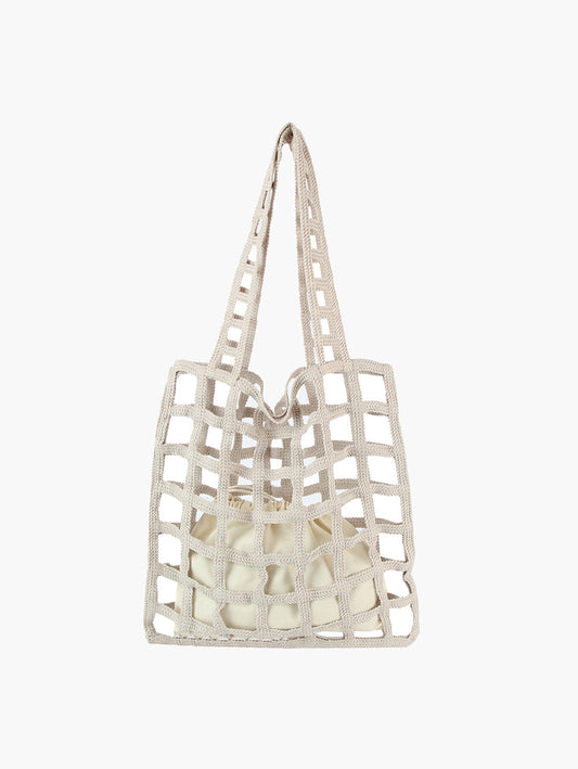 Woven Tote Handbag Set