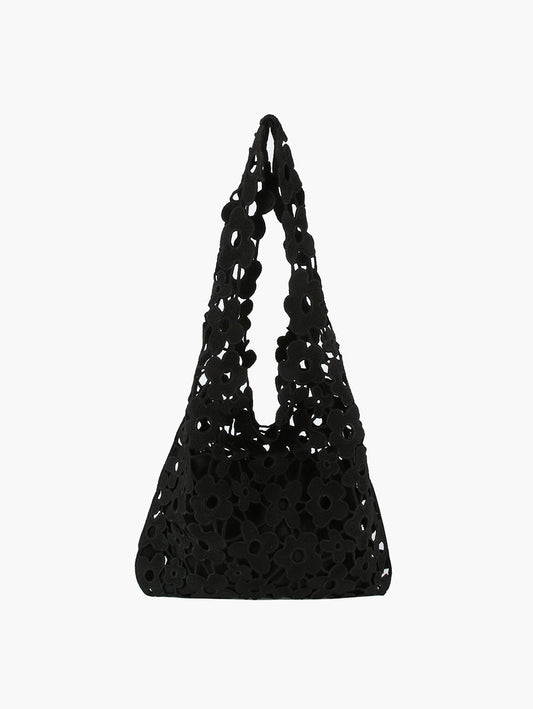 Woven Floral Shoulder Bag