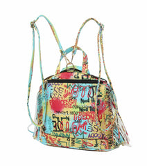 Multi Graffiti  Faux Vegan Leather