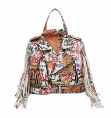 Multi Graffiti  Faux Vegan Leather