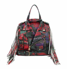 Multi Graffiti  Faux Vegan Leather