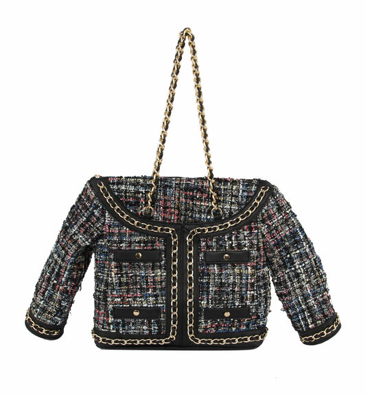 Women Satchel Handbag Tote Gold Chain