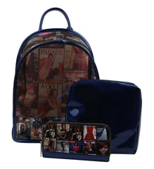 Glossy Magazine Backpack Travel Bag Wallet Handbag