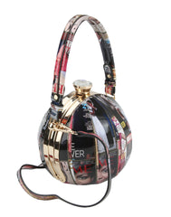 Glossy Magazine Evening Crossbody Dome Shoulder Bag