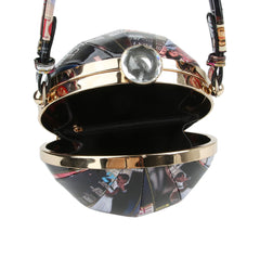 Glossy Magazine Evening Crossbody Dome Shoulder Bag