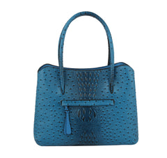 Fashion Ostrich Top Handle Satchel with Matching Clutch