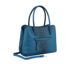 Fashion Ostrich Top Handle Satchel with Matching Clutch