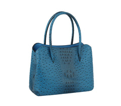 Fashion Ostrich Top Handle Satchel with Matching Clutch