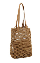 Womens Straw Bag,Travel Beach Tote Fishing mesh Bag,Straw Woven Bag
