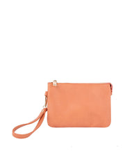 Tripe comparament convertible clutch crossbody wristlet