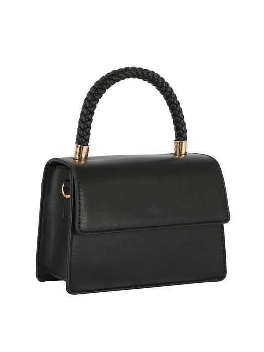 Braided top handle mini satchel