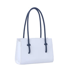 Contrast handle structured mini bag