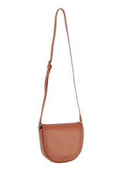 Whipstitching detail flap over crossbody