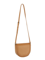 Whipstitching detail flap over crossbody