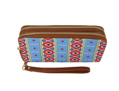 MULTI COLORED ZIG ZAG AZTEC PRINT WALLET